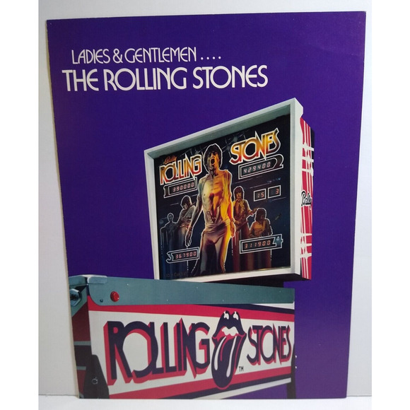 Rolling Stones Pinball Flyer Original Foldout Rock Music Artwork Brochure 1980 - Picture 1 of 4